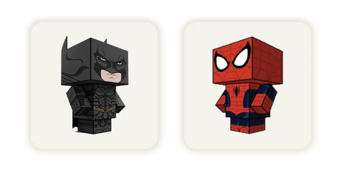 Exemplos de personagens de papel da coleção